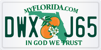 FL license plate DWXJ65