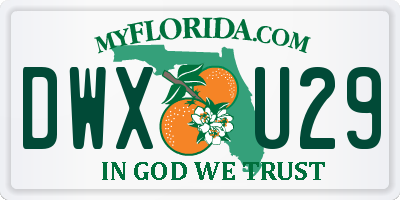 FL license plate DWXU29
