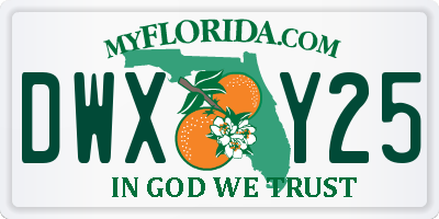FL license plate DWXY25