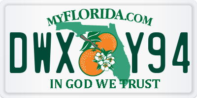 FL license plate DWXY94