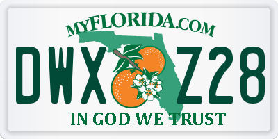 FL license plate DWXZ28