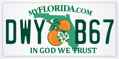 FL license plate DWYB67