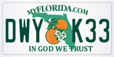 FL license plate DWYK33