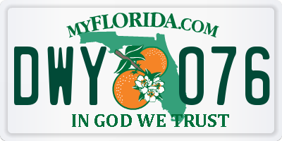 FL license plate DWYO76