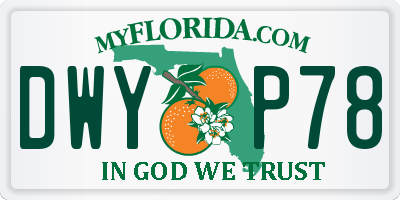 FL license plate DWYP78