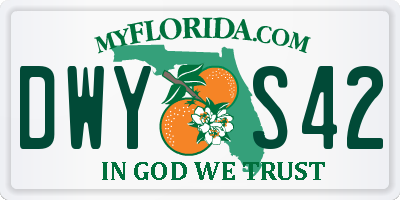 FL license plate DWYS42