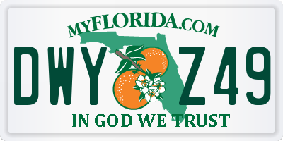 FL license plate DWYZ49