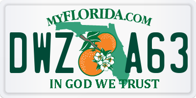 FL license plate DWZA63