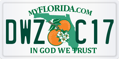 FL license plate DWZC17