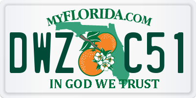 FL license plate DWZC51