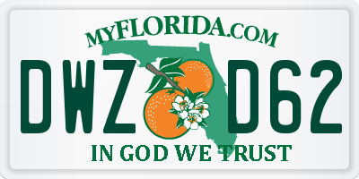 FL license plate DWZD62