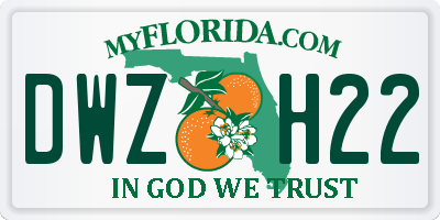 FL license plate DWZH22