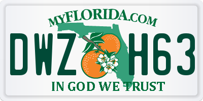 FL license plate DWZH63