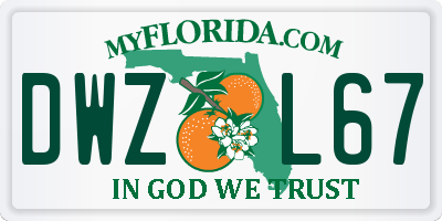 FL license plate DWZL67
