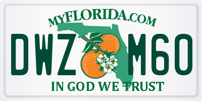 FL license plate DWZM60