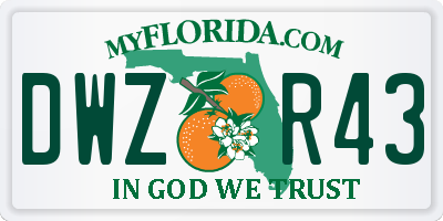 FL license plate DWZR43