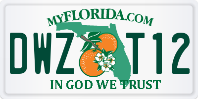 FL license plate DWZT12
