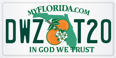 FL license plate DWZT20