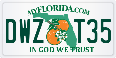 FL license plate DWZT35