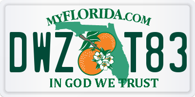 FL license plate DWZT83