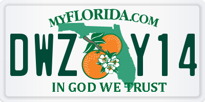 FL license plate DWZY14