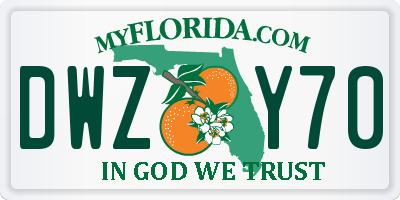 FL license plate DWZY70