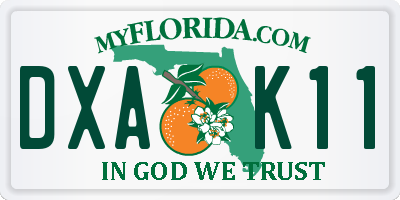 FL license plate DXAK11