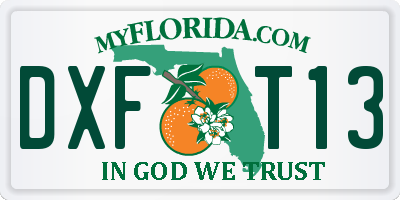 FL license plate DXFT13
