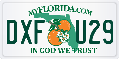 FL license plate DXFU29