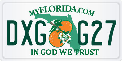 FL license plate DXGG27