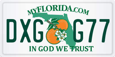 FL license plate DXGG77