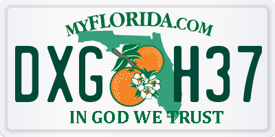 FL license plate DXGH37