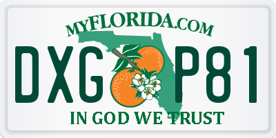 FL license plate DXGP81
