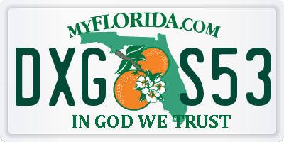 FL license plate DXGS53