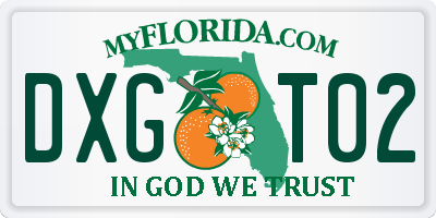 FL license plate DXGT02