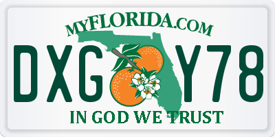 FL license plate DXGY78