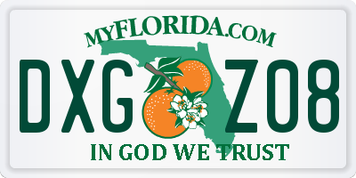FL license plate DXGZ08