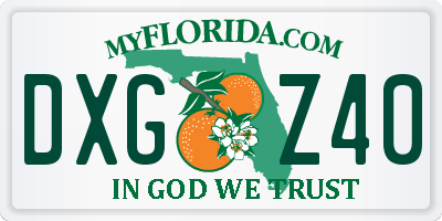 FL license plate DXGZ40