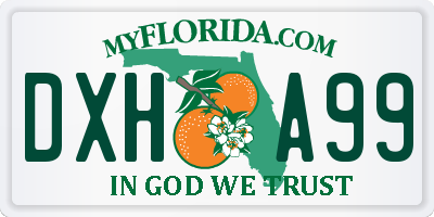 FL license plate DXHA99