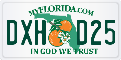 FL license plate DXHD25