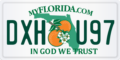 FL license plate DXHU97
