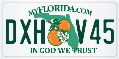 FL license plate DXHV45