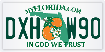 FL license plate DXHW90