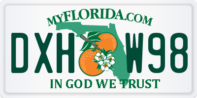 FL license plate DXHW98