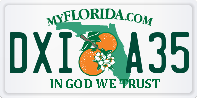FL license plate DXIA35