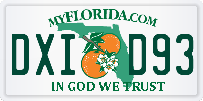 FL license plate DXID93