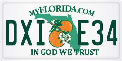 FL license plate DXIE34