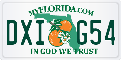 FL license plate DXIG54