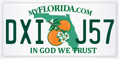 FL license plate DXIJ57