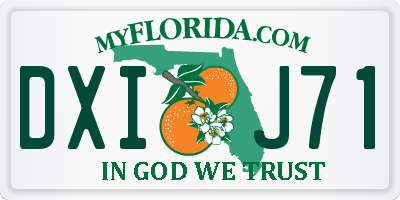 FL license plate DXIJ71